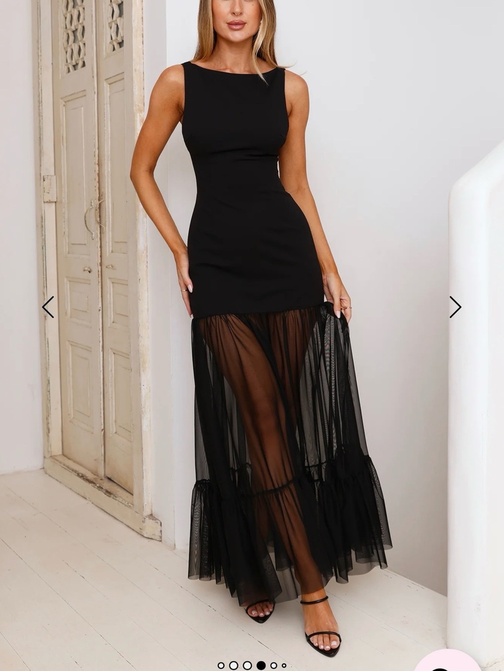 Hello Molly Black Sheer Maxi Dress -